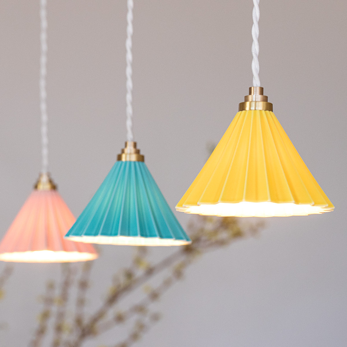 ペンダントライト 1灯 LED電球付き ORIGAMI LAMP オリガミランプ gram eight グラムエイト ( シーリングライト 照明器具 オリガミランプペンダント PENDANT 照明 LED おしゃれ ドリッパー ) 【ブラウンコード マットピンク】 ブラウンコード マットピンク