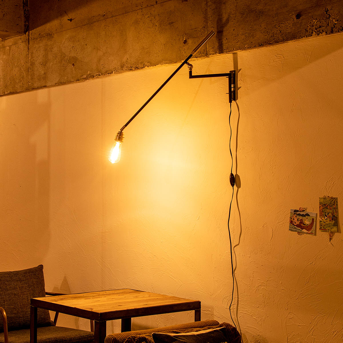 ウォールライト 1灯 LED電球付き DECKS アームウォールHALF 間接照明 gram eight グラムエイト ( ブラケットライト 壁掛け照明 階段照明 玄関ライト シンプル 廊下 キッチン リビング 壁掛け 壁面照明 無骨 スイッチ式 電球付き ) 【ボール球】 ボール球