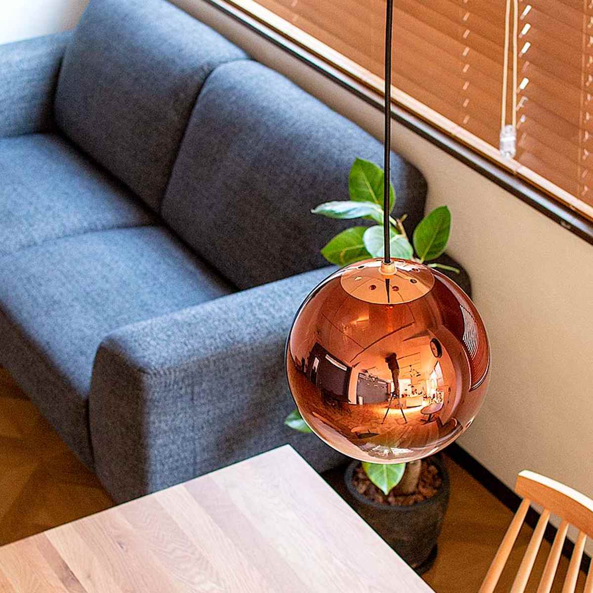 ペンダントライト 1灯 LED対応 KEUDA キューダ ガラス製 gram eight グラムエイト ( 天井照明 照明 照明器具 電気 ハーフミラー加工 球体 コード長さ調節 工事不要 ライト おしゃれ キッチン 廊下 ) 【シルバー】 シルバー