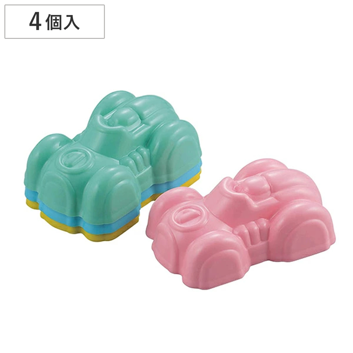 ゼリー型 4個セット レーシングカー プラスチック製 タイガークラウン 日本製 ( ゼリー 型 車 ババロア プリン 流し型 ご飯 型抜き 押し型 ババロア型 モールド プリン型 お菓子作り 製菓道具 )