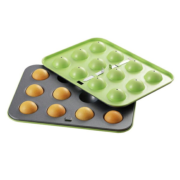 ボンボンポップ型 ケーキ型 ベビーカステラ タイガークラウン ( ロリポップ型 12個 丸 型 ロリポップ チョコレート型 日本製 ケーキポップ型 12個取り 焼菓子 チョコ お菓子作り 製菓道具 )