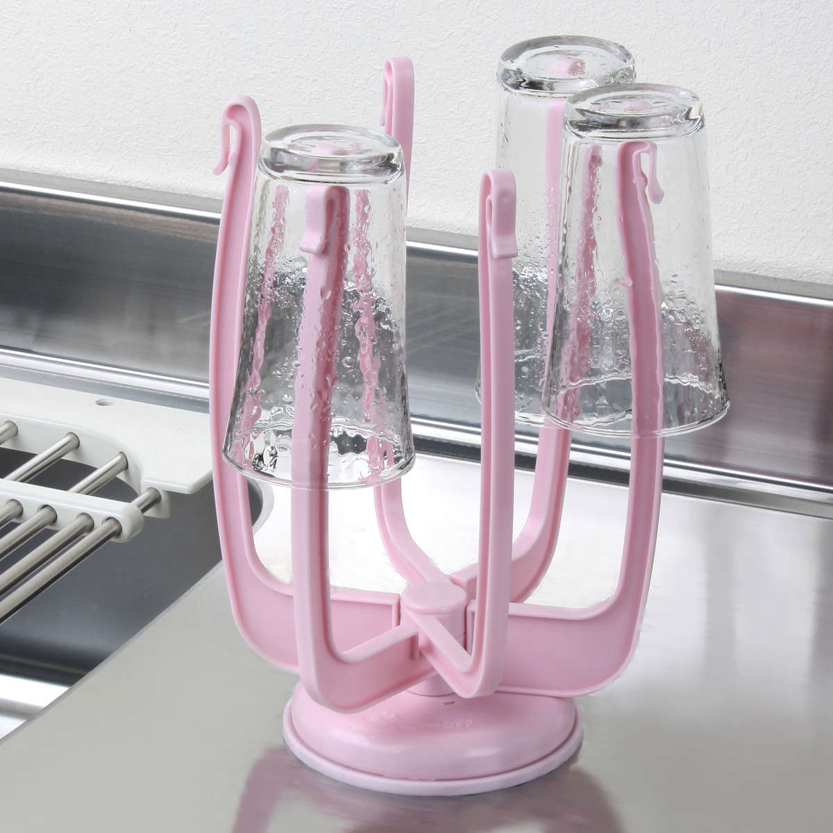 袋スタンド シックスハンドスタンド 保存袋立て ( ポリ袋ホルダー 三角コーナー 簡易ゴミ入れ 生ゴミスタンド 日本製 生ゴミ入れ キッチン ポリ袋 吸盤 移し替え グラス ペットボトル 乾燥 掛ける 挟める )