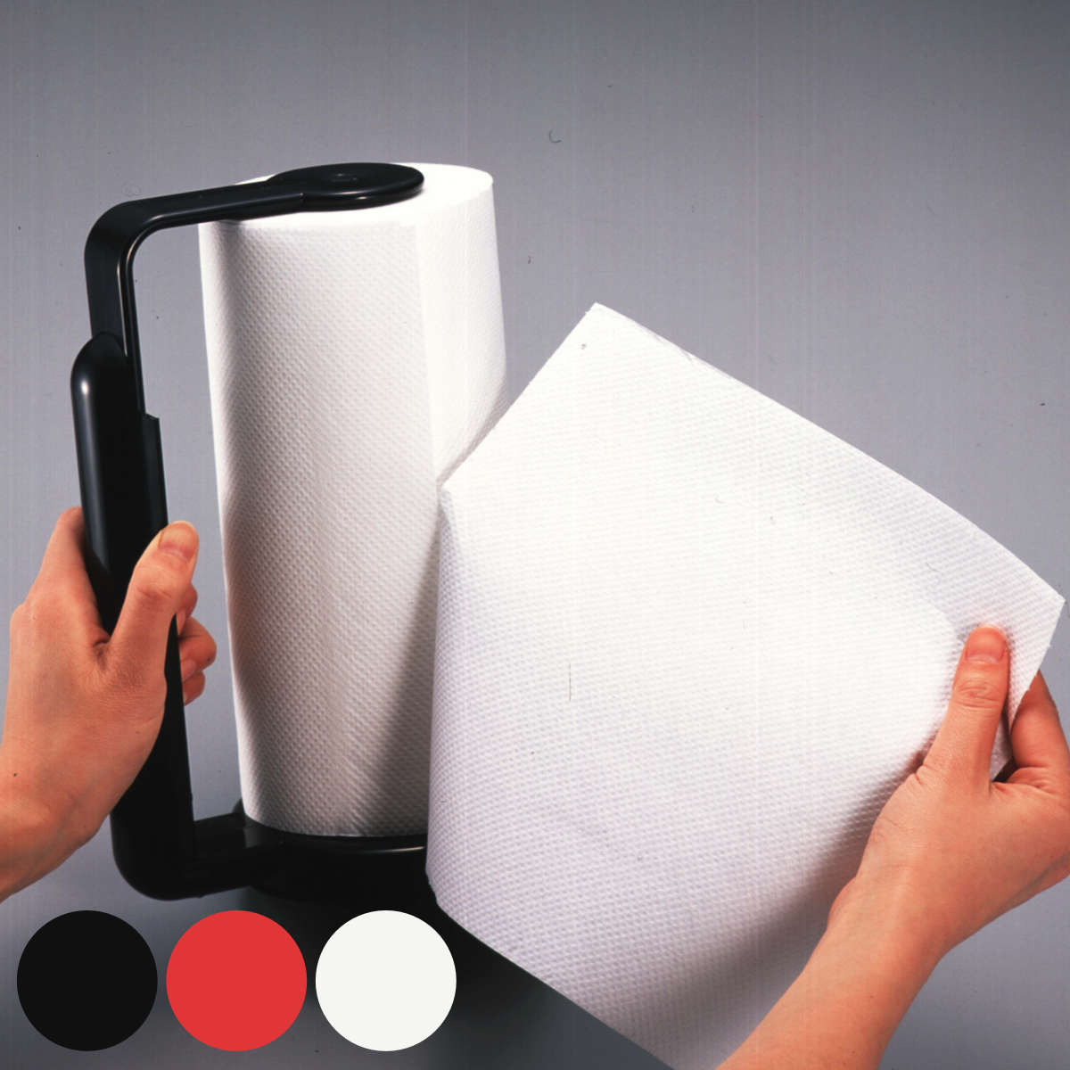 キッチンペーパーホルダー プラスチック ペーパータオルスタンド ( キッチンペーパースタンド ペーパーホルダー ペーパースタンド ロールスタンド 持ち運び ロールペーパーホルダー キッチンペーパー スタンド 立て 縦置き ) 【ブラック】