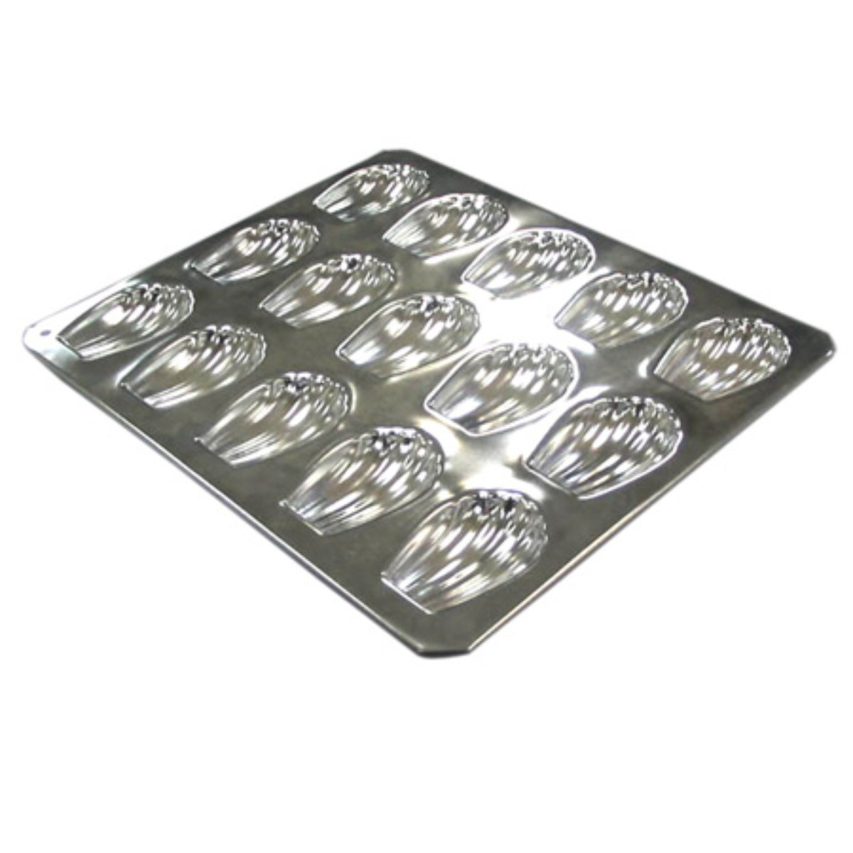 マドレーヌ型 シェル型 焼き型 15P スチール製 クロームメッキ （ ケーキ型 抜き型 製菓道具 焼型 マドレーヌシェル型 お菓子作り ）