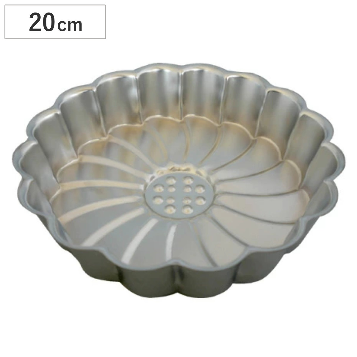 ケーキ型 マルグリット型 20cm 焼き型 スチール製 クロームメッキ ( お菓子型 マーガレット型 焼型 製菓道具 ケーキ 型 お菓子作り )