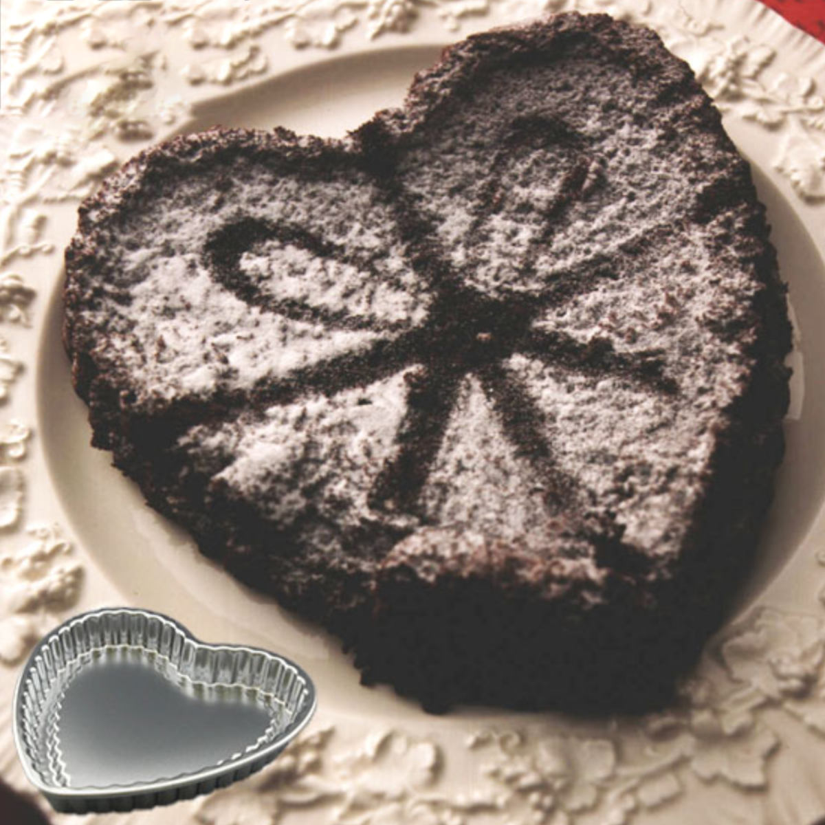 タルト型 パイ型 16cm ハート スチール製 クロームメッキ ( トルテ型 焼き型 ケーキ型 製菓道具 焼型 タルト焼型 お菓子作り タルトハート型 )