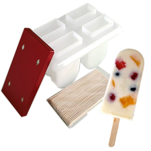 アイスキャンディーメーカー 4P アイス アルミニウム ( アイスキャンディー メーカー 型 棒付き アイスキャンディ アイスキャンデー アイス型 手軽 )