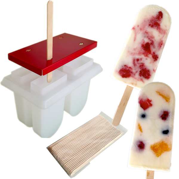 アイスキャンディーメーカー 4P アイス アルミニウム ( アイスキャンディー メーカー 型 棒付き アイスキャンディ アイスキャンデー アイス型 手軽 )