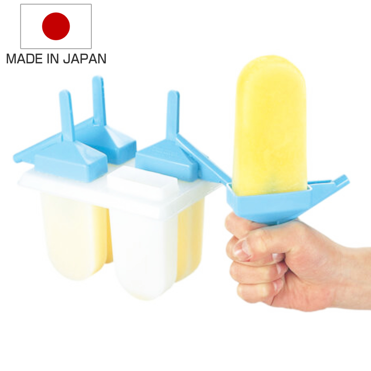 アイスキャンディーメーカー 4P アイス 日本製 （ アイスキャンディー メーカー 型 手が汚れない 4個 4本 アイスキャンディ アイスキャンデー アイス型 手軽 棒付き 手作り ）