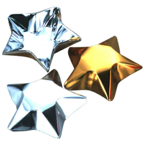 アルミ箔カップ チョコレート型 チョコカップ 星 2色 40枚入 ( アルミケース アルミ箔型 チョコレートカップ 製菓グッズ アルミ製 お菓子作り バレンタイン プレゼント )