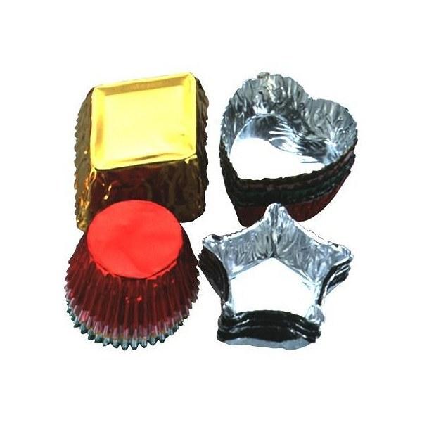 アルミ箔カップ チョコレート型 チョコカップ バラエティー 4種類 20枚入 ( アルミケース アルミ箔型 チョコレートカップ 製菓グッズ アルミ製 お菓子作り バレンタイン プレゼント )