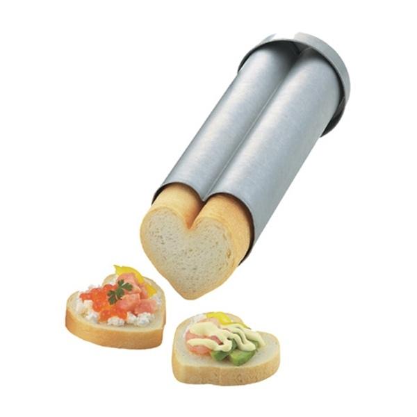 カナッペ型 パン型 抜き型 ハートブレッド ハート ( 筒状パン型 カナッペパン オードブル カナッペ 型 パン焼き型 製菓道具 )