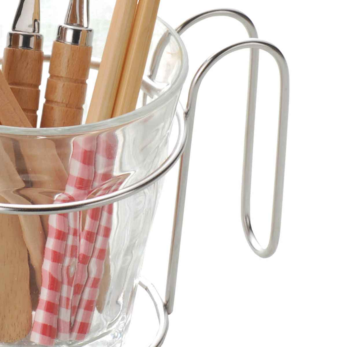 カップ麺立て カップ麺ホルダー ( ホルダー カップ麺 カップラーメン 縦型 スタンド ステンレス 日本製 取っ手 熱くない 持ちやすい カトラリー入れ ガーデニング 観葉植物入れ キッチン アウトドア )