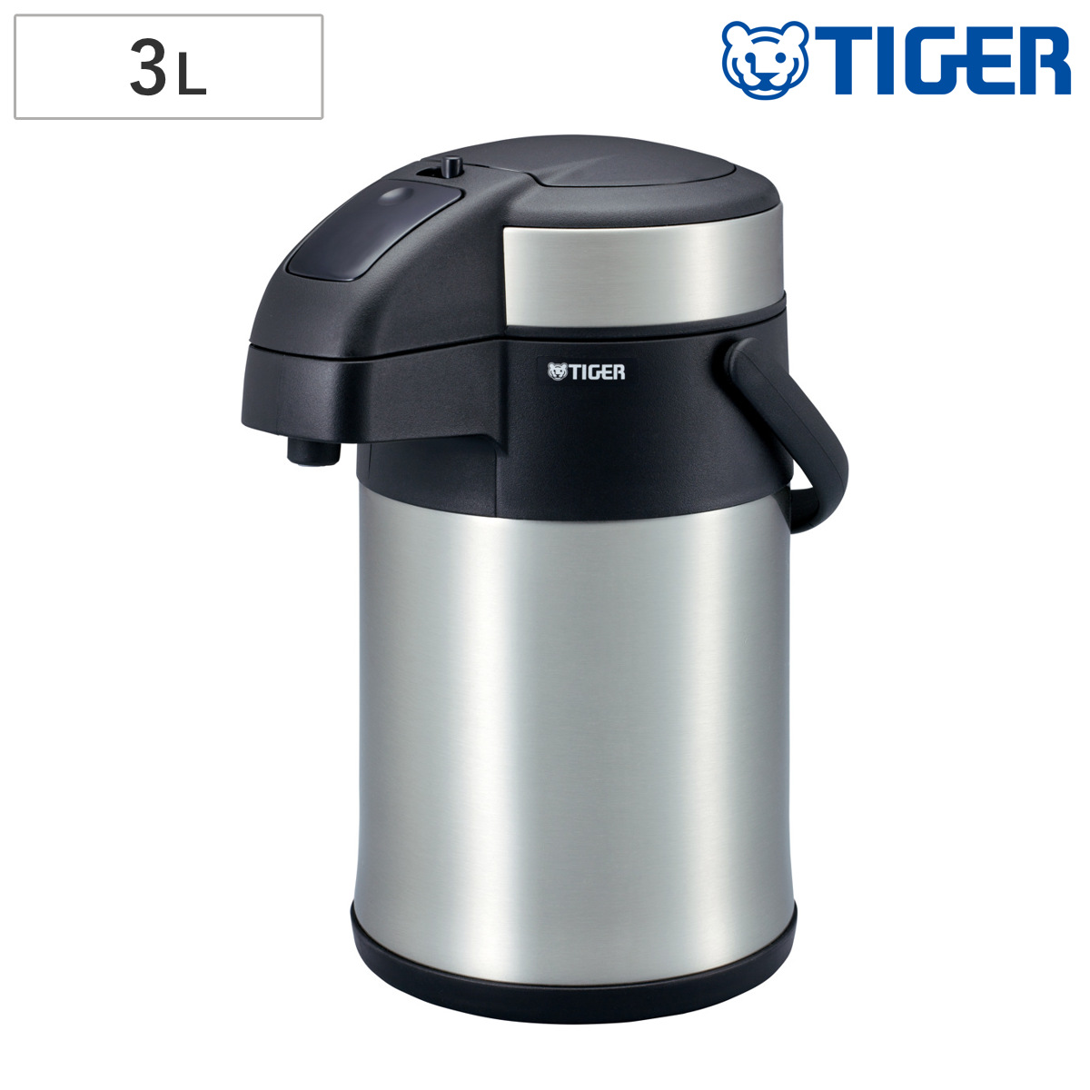 タイガー ステンレスポット 3L ステンレスエアポット 卓上ポット ステンレス製 ( タイガー魔法瓶 ステンレス ポット 保温 保冷 手動 保温ポット 省エネ 大容量 アウトドア イベント 屋外 )