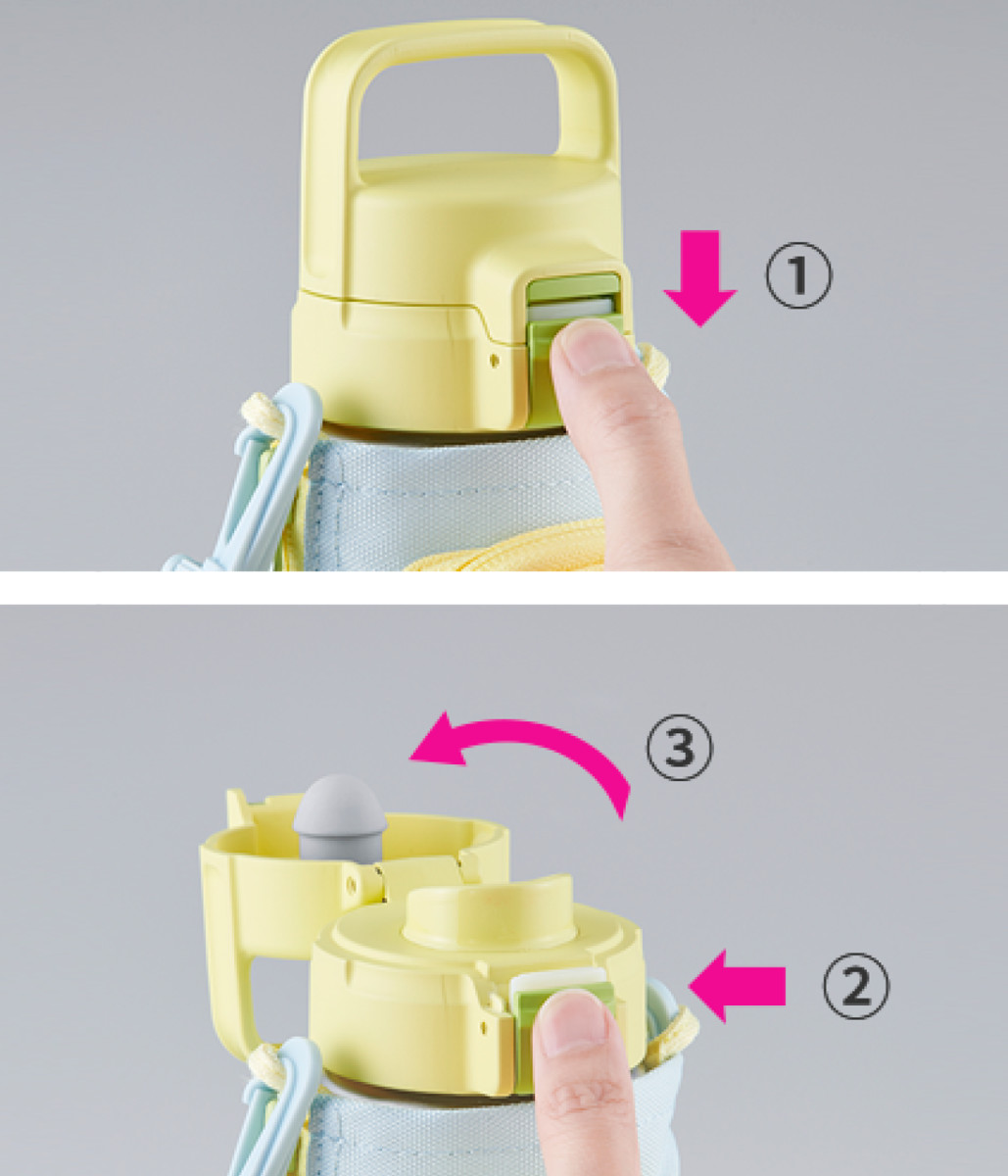 タイガー 水筒 350ml 真空断熱ボトル キッズボトル MTA-A035 ( TIGER 保冷 保温 直飲み 子供用水筒 ワンタッチ 軽い 抗菌 子供 ポーチ付き スポーツ飲料OK 直のみ 軽量 幼稚園 保育園 子供用 抗菌加工 ハンドル付 ) 【イエローブルー】 イエローブルー