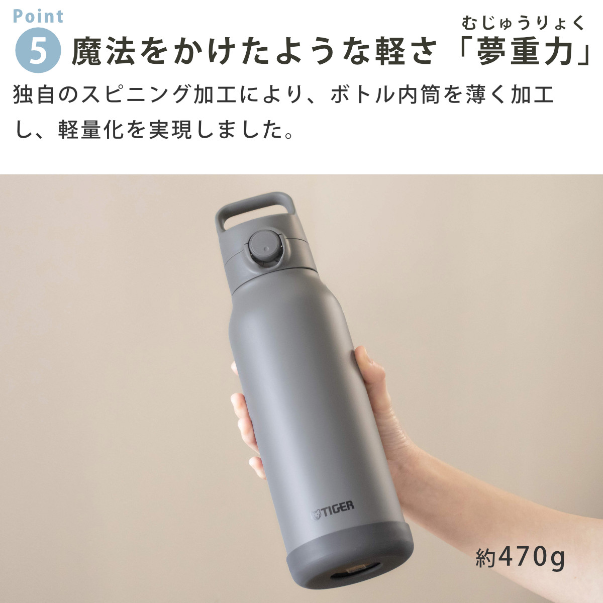 タイガー 水筒 1.2L 真空断熱ボトル スポーツボトル 保冷専用 MTA-H120 ( タイガー魔法瓶 マグ 直飲み 保冷 パッキン一体 スポーツ飲料対応 直のみ ワンプッシュ マイボトル マグボトル ステンレスボトル ハンドル 軽量 ) 【ダブグレー】 ダブグレー