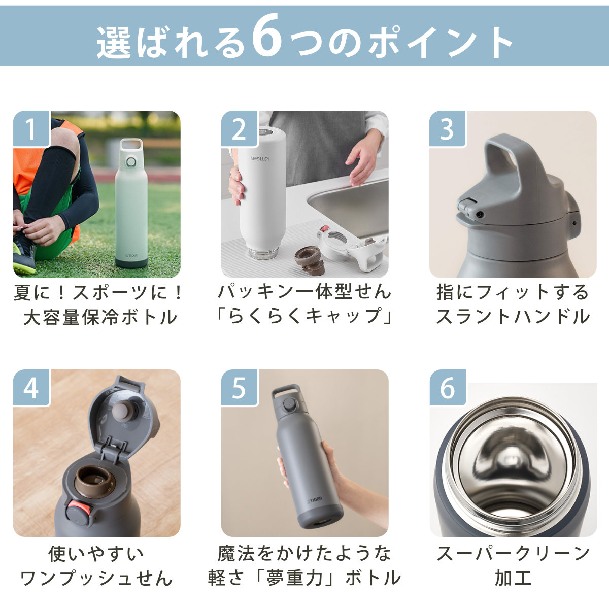 タイガー 水筒 1.2L 真空断熱ボトル スポーツボトル 保冷専用 MTA-H120 ( タイガー魔法瓶 マグ 直飲み 保冷 パッキン一体 スポーツ飲料対応 直のみ ワンプッシュ マイボトル マグボトル ステンレスボトル ハンドル 軽量 ) 【ダブグレー】 ダブグレー