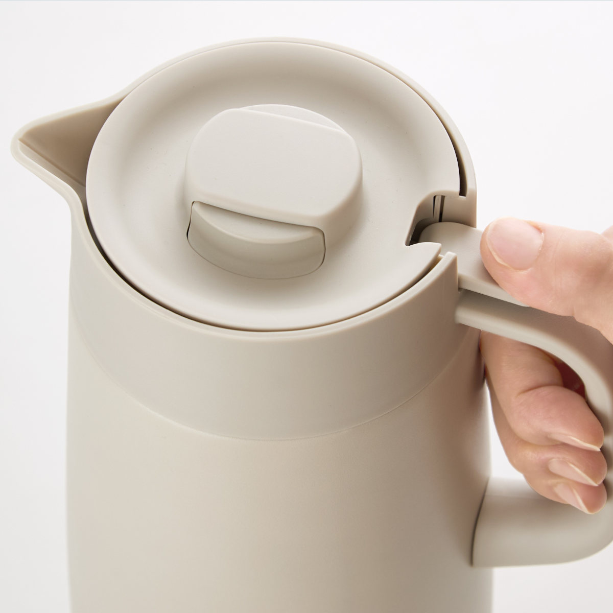 タイガー ポット プッシュレバー ( 1.6L ステンレスポット 魔法瓶 真空断熱 保温 保冷 卓上ポット 持ち運び ハンドル付き おしゃれ スタイリッシュ 北欧 モダン ) 【イーグレットホワイト】 イーグレットホワイト