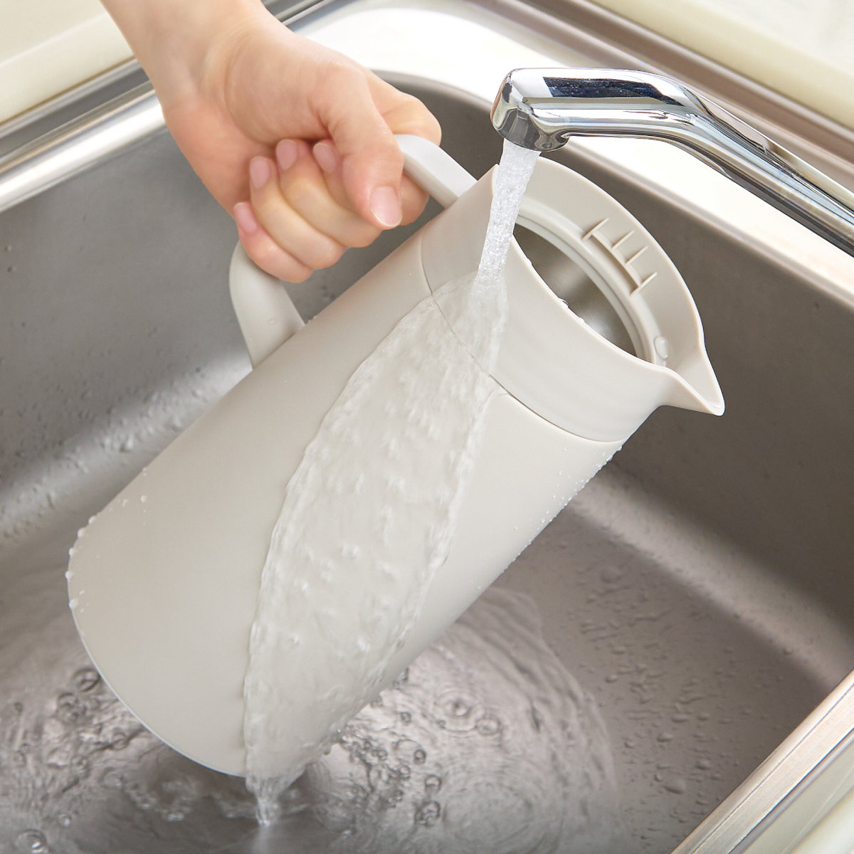 タイガー ポット プッシュレバー ( 1.6L ステンレスポット 魔法瓶 真空断熱 保温 保冷 卓上ポット 持ち運び ハンドル付き おしゃれ スタイリッシュ 北欧 モダン ) 【イーグレットホワイト】 イーグレットホワイト