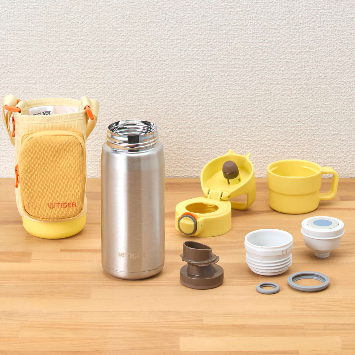 タイガー 水筒 500ml 真空断熱ボトル キッズボトル ( タイガー魔法瓶 保冷 保温 食洗機対応 直飲み コップ 2way 子供用水筒 ワンタッチ ポーチ付き 食洗機OK スポーツ飲料OK パッキン一体 コップ飲み 幼稚園 保育園 子供用 ) 【ラグーンブルー】 ラグーンブルー