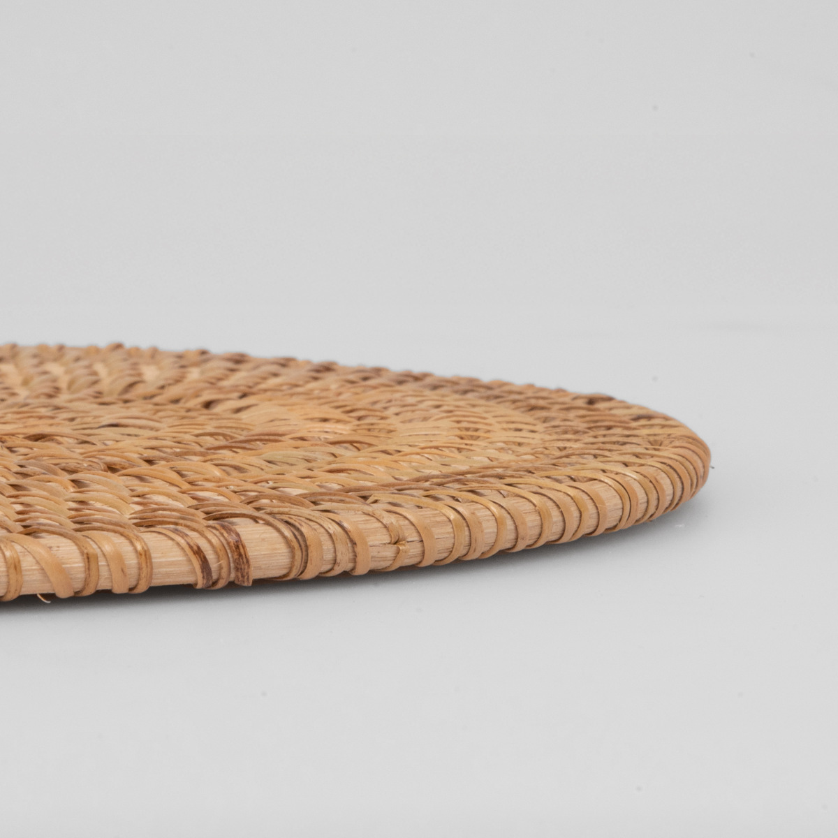 ランチョンマット 4枚セット ラタン プレイスマット オーバル 楕円形 ( ティセコ おしゃれ 大きめ ランチマット プレースマット 藤 手編み 天然素材 ナチュラル インテリア 40×30cm テーブルウェア ティーマット ) 【BROWN】 BROWN