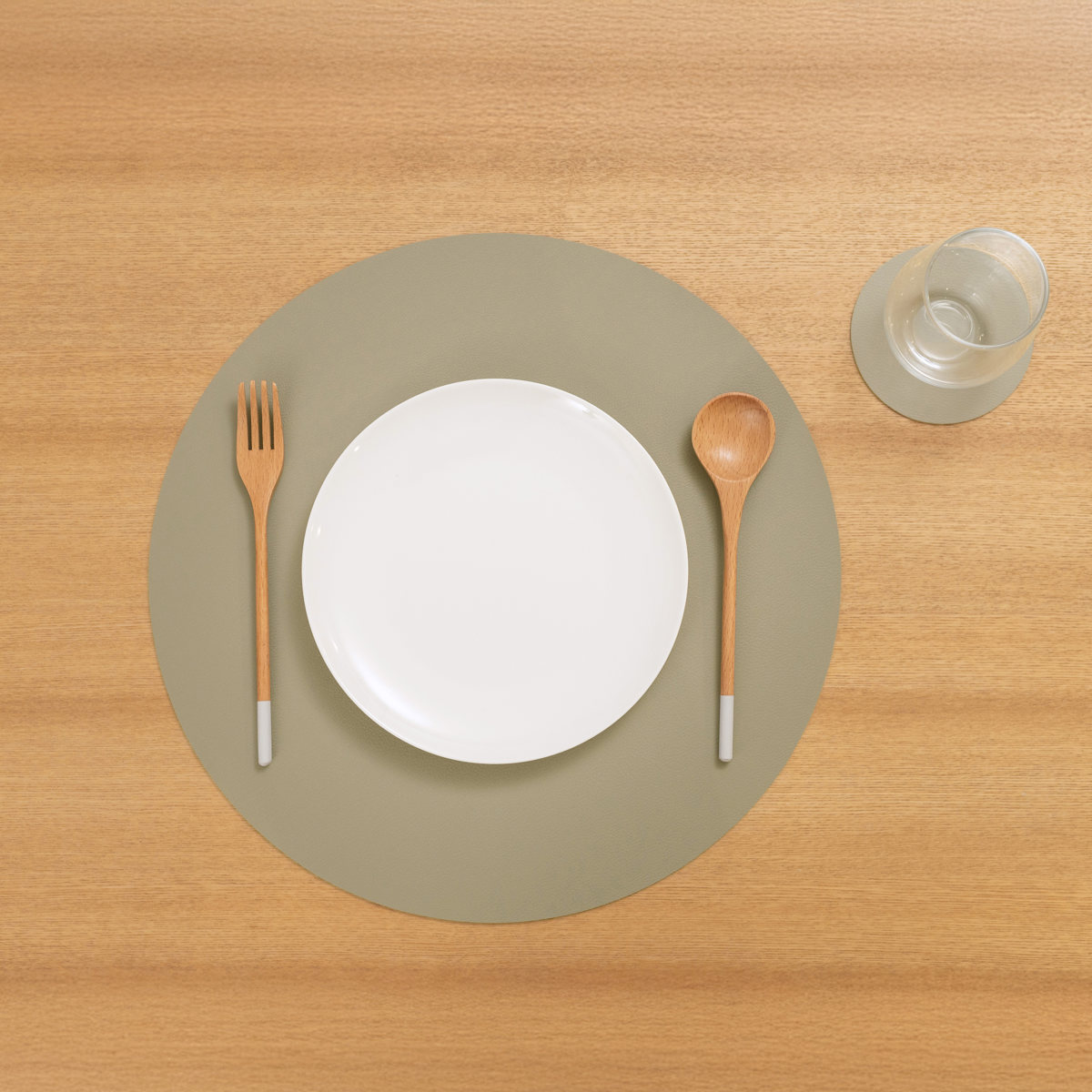 ランチョンマット ziczac トゥーゴー プレイスマット ラウンド ( ジックザック フェイクレザー おしゃれ 丸型 PVCレザー ランチマット プレースマット ) 【GREEN】 GREEN