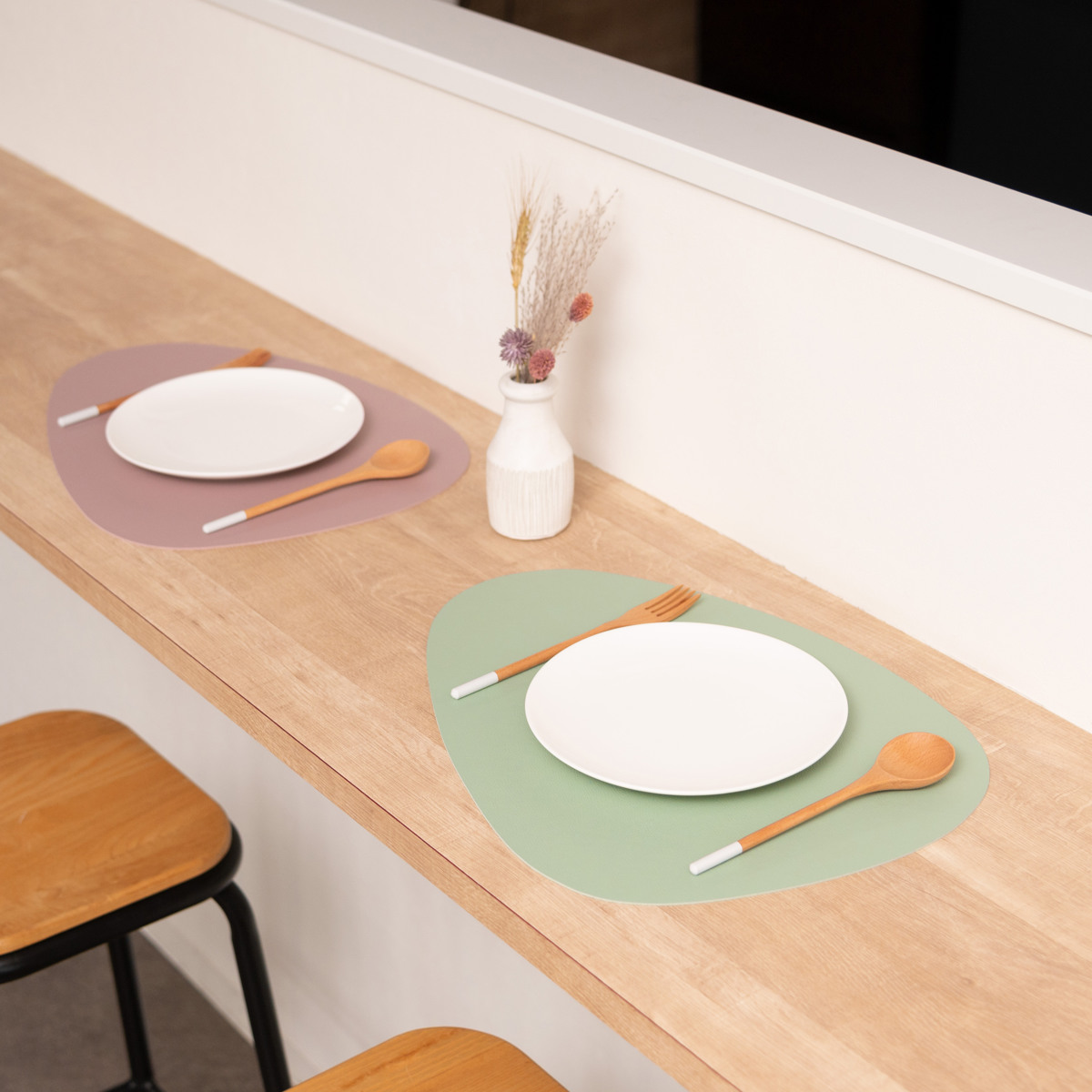 ランチョンマット ziczac トゥーゴー プレイスマット ストーン ( ジックザック フェイクレザー おしゃれ ランチマット プレースマット PVCレザー 43×32cm ) 【GREEN】 GREEN