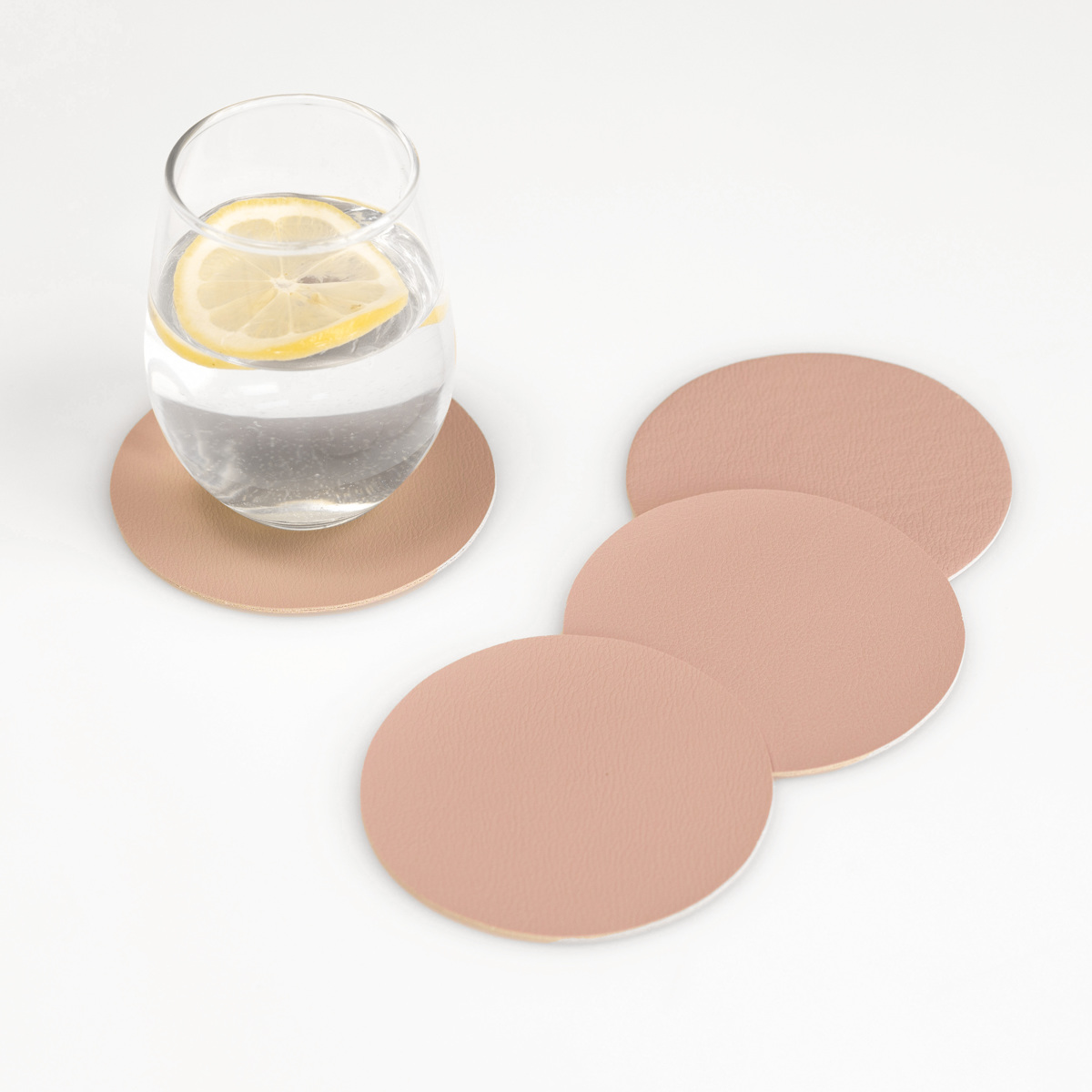 コースター ziczac トゥーゴー 4個セット ( フェイクレザー レザーコースター 茶托 グラスマット コップ受け PVCレザー インテリア ) 【BROWN】 BROWN