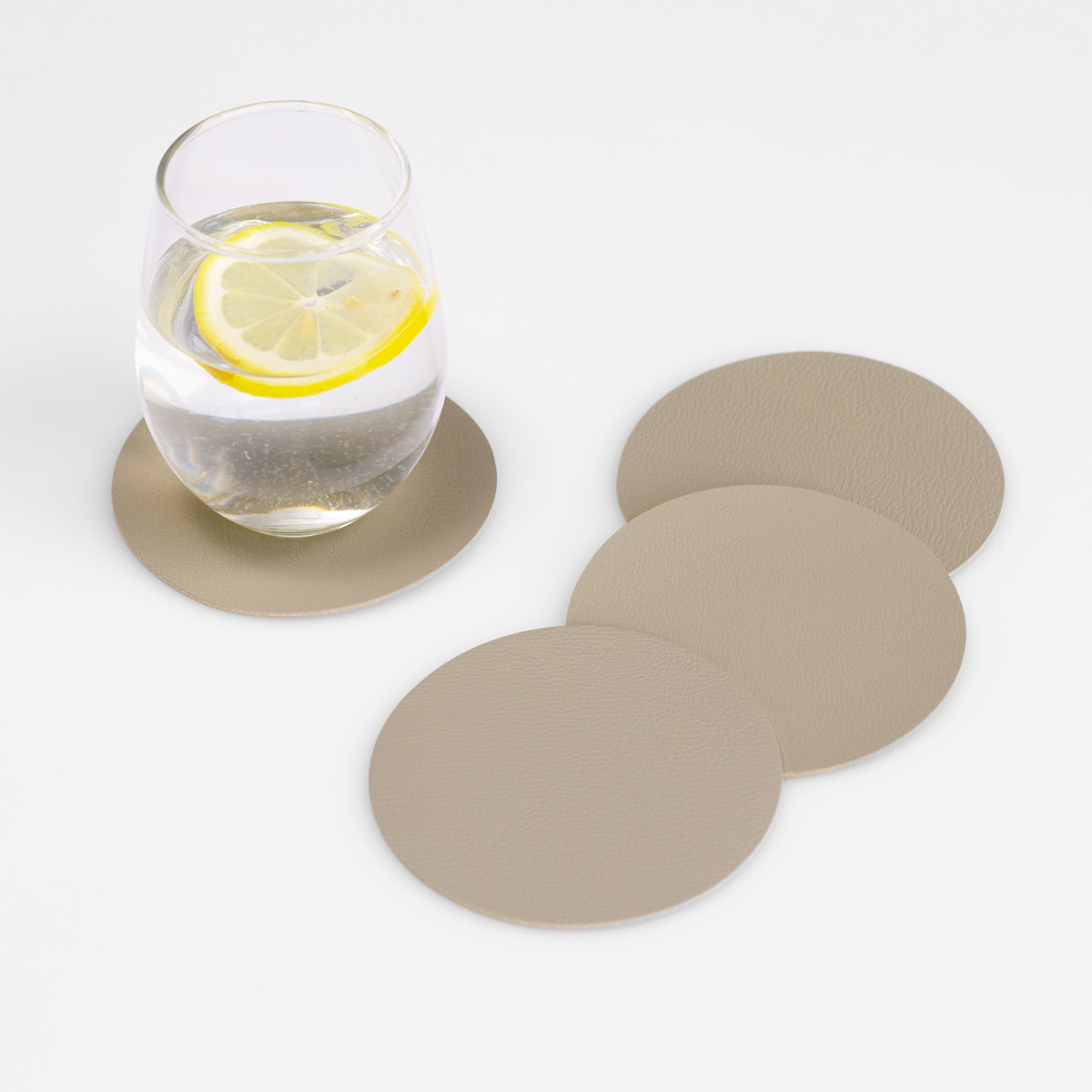 コースター ziczac トゥーゴー 4個セット ( フェイクレザー レザーコースター 茶托 グラスマット コップ受け PVCレザー インテリア ) 【BROWN】 BROWN