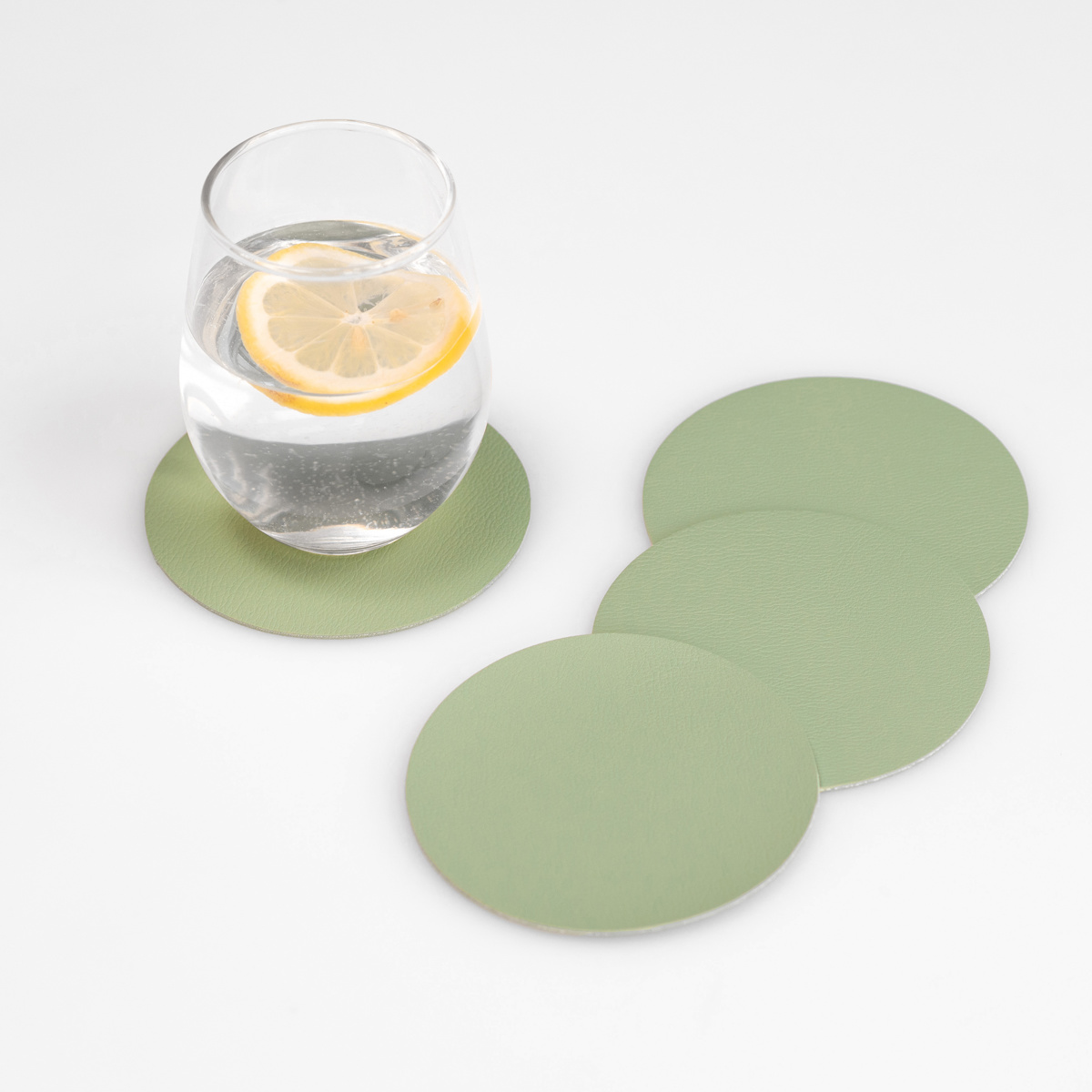 コースター ziczac トゥーゴー 4個セット ( フェイクレザー レザーコースター 茶托 グラスマット コップ受け PVCレザー インテリア ) 【BROWN】 BROWN