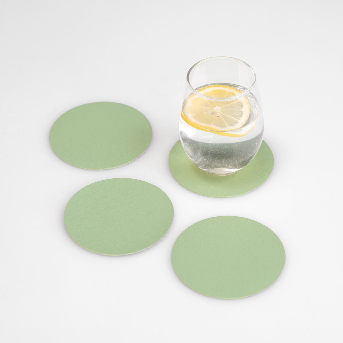 コースター ziczac トゥーゴー 4個セット ( フェイクレザー レザーコースター 茶托 グラスマット コップ受け PVCレザー インテリア ) 【BROWN】 BROWN