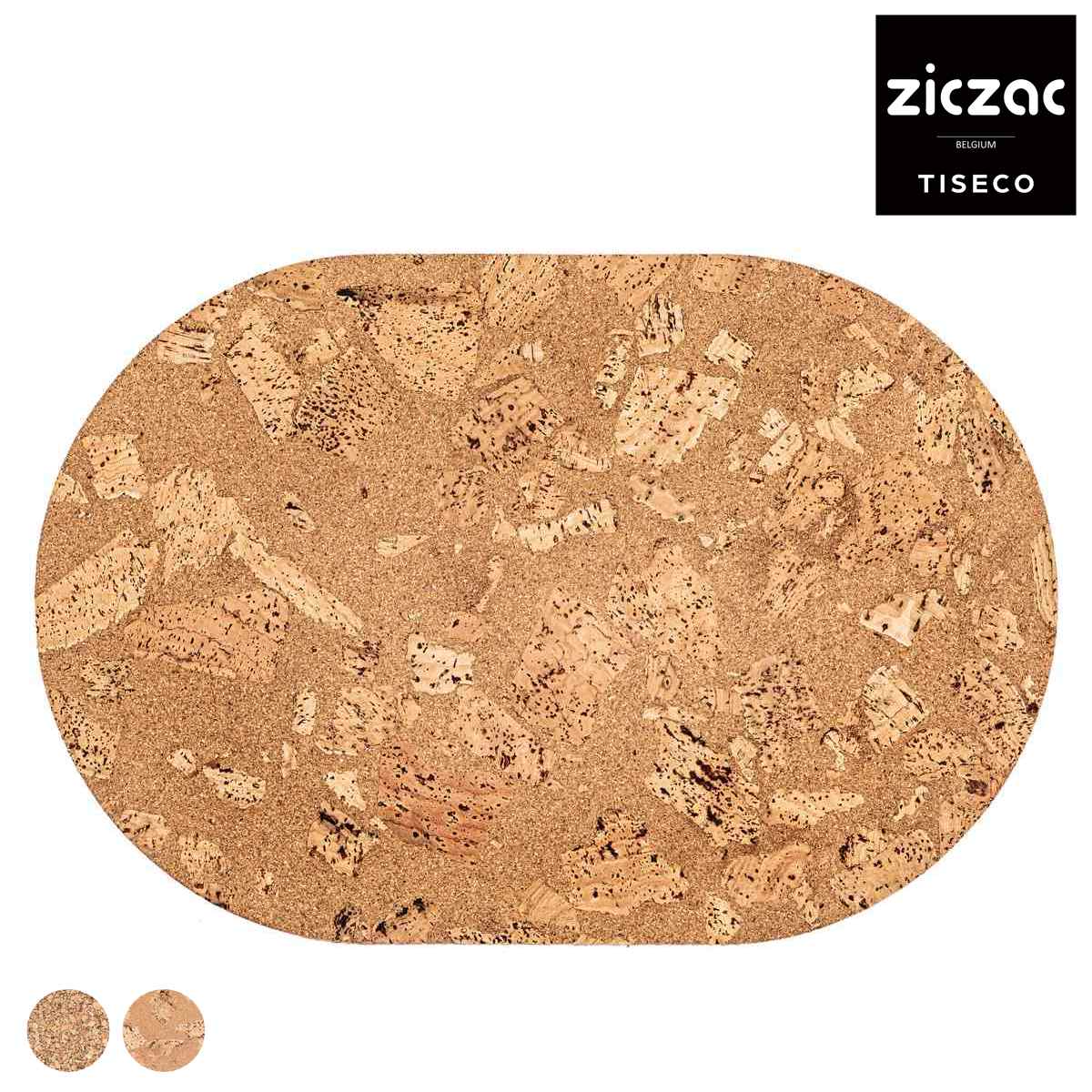 ランチョンマット コルク ZICZAC QUERCO Oval 楕円形 ( ランチマット テーブルウェア プレイスマット コルク材 撥水 水に強い 45×30cm オーバル 丸 インテリア ) 【GRAIN】