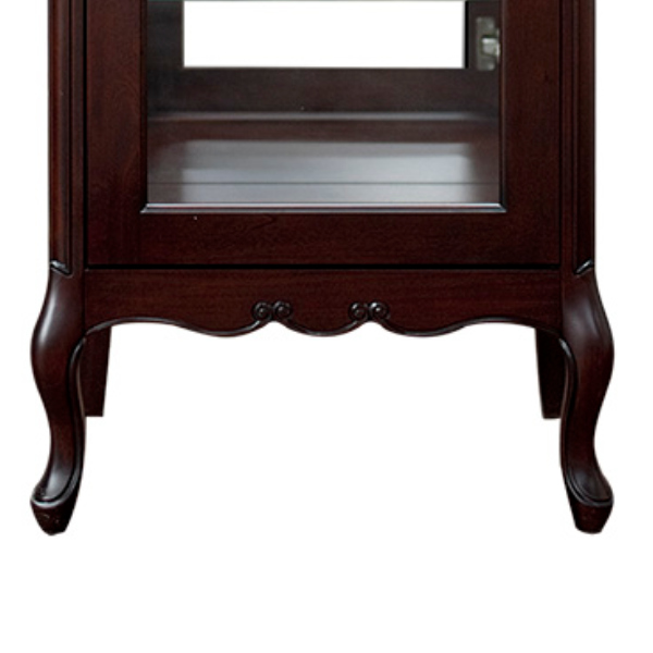 キュリオ ショーケース クラシック調 猫脚 フルール 幅55cm ( 開梱設置 ガラスキャビネット ディスプレイラック 飾り棚 完成品 姫系 キャビネット ラック ガラス ミラー ディスプレイ インテリア 白 ブラウン おしゃれ ) 【ダークブラウン】 ダークブラウン