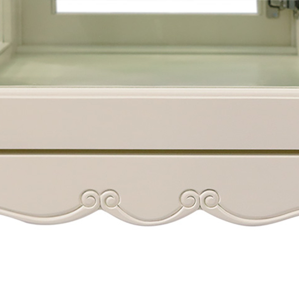 キュリオ ショーケース クラシック調 猫脚 フルール 幅55cm ( 開梱設置 ガラスキャビネット ディスプレイラック 飾り棚 完成品 姫系 キャビネット ラック ガラス ミラー ディスプレイ インテリア 白 ブラウン おしゃれ ) 【ダークブラウン】 ダークブラウン