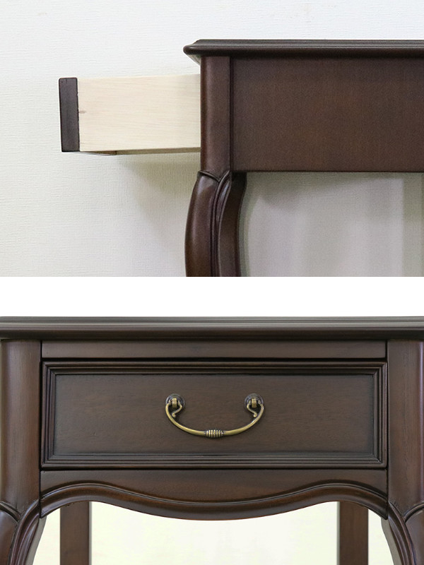 フラワースタンド クラシック調 マホガニー材 ケントハウス 幅40cm ( 開梱設置 テーブル 飾り棚 花台 サイドテーブル 収納付き 完成品 ナイトテーブル マホガニー 木製 木目 ブラウン 茶色 シック 高級感 おしゃれ 木製テーブル )