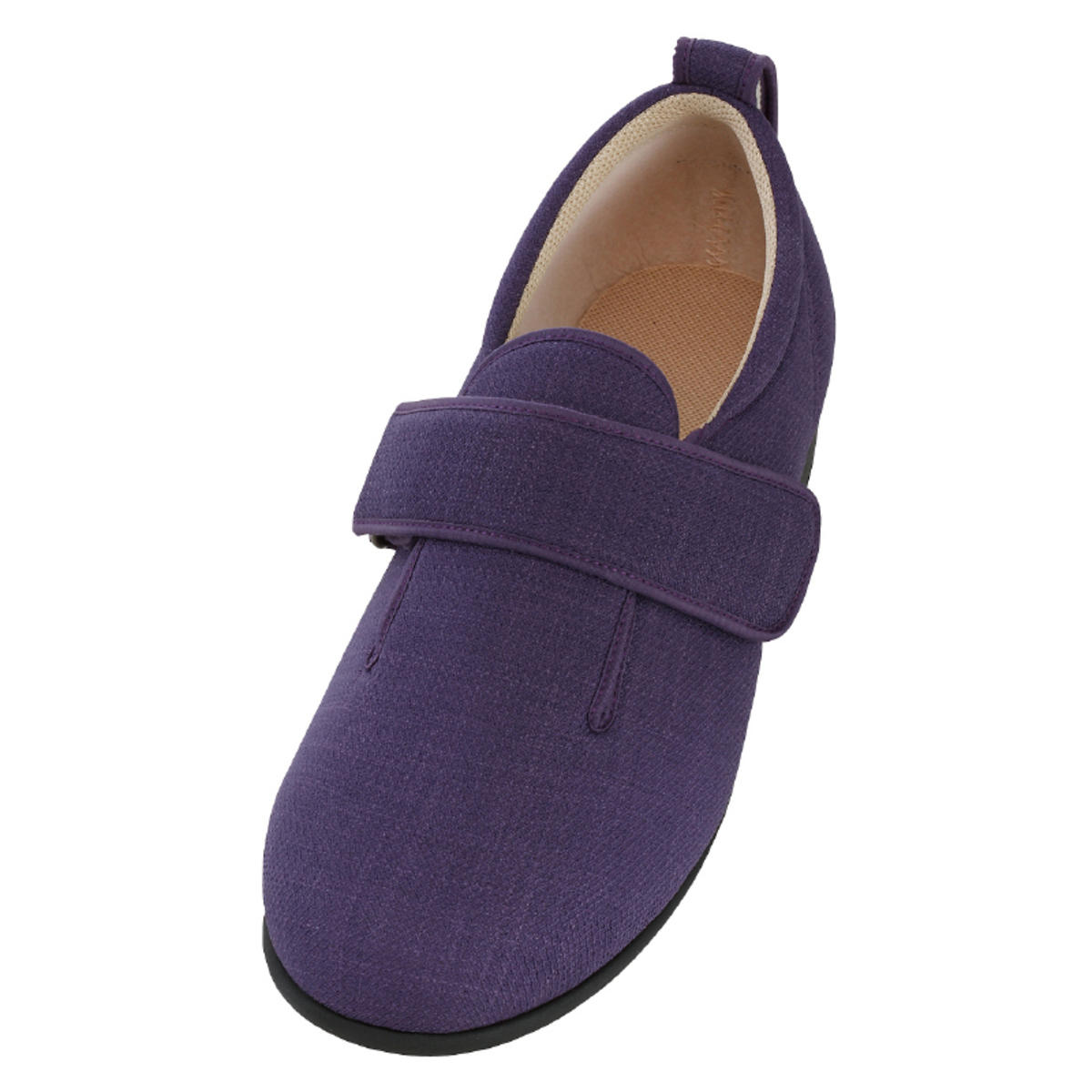 介護シューズ あゆみ ダブルマジック3 左足 7E S~LL 施設用 ( 介護靴 靴 片足 レディース メンズ 室内 軽量 転倒予防 介護用 シンプル おしゃれ ケアシューズ 施設 屋内 男女兼用 高齢者 幅広 甲高 履きやすい 軽い ) 【紫M】 紫M