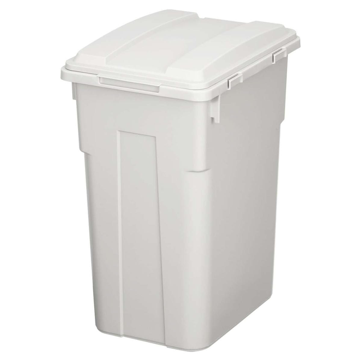 ゴミ箱 33L 連結カラー分別ペール 屋外兼用 ( ごみ箱 45リットル ふた付き 角型 屋外 連結 プラスチック キッチン ダストボックス ペール 蓋つき 連結できる庭 外 フタ付き 袋 見えない ) 【ホワイトグレー】 ホワイトグレー