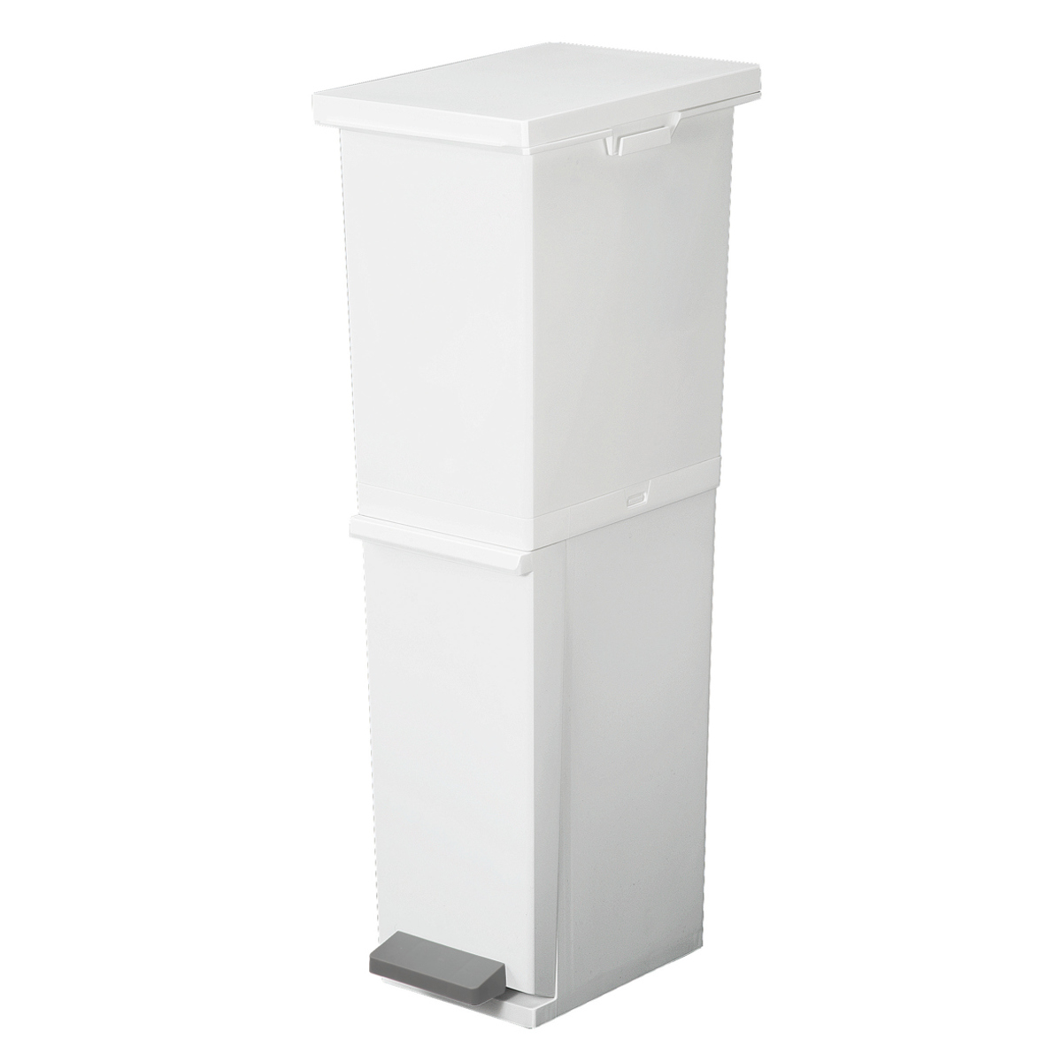 ゴミ箱 36L 2段 ネオカラー分別スリムペダル ( ごみ箱 36リットル 5分別 分別 ペダル式 スリム 縦型 キッチン ふた付き 角型 袋止め付き フック付き 上段 下段 ホワイト 白 シンプル ブラック 黒 ) 【ホワイト】 ホワイト