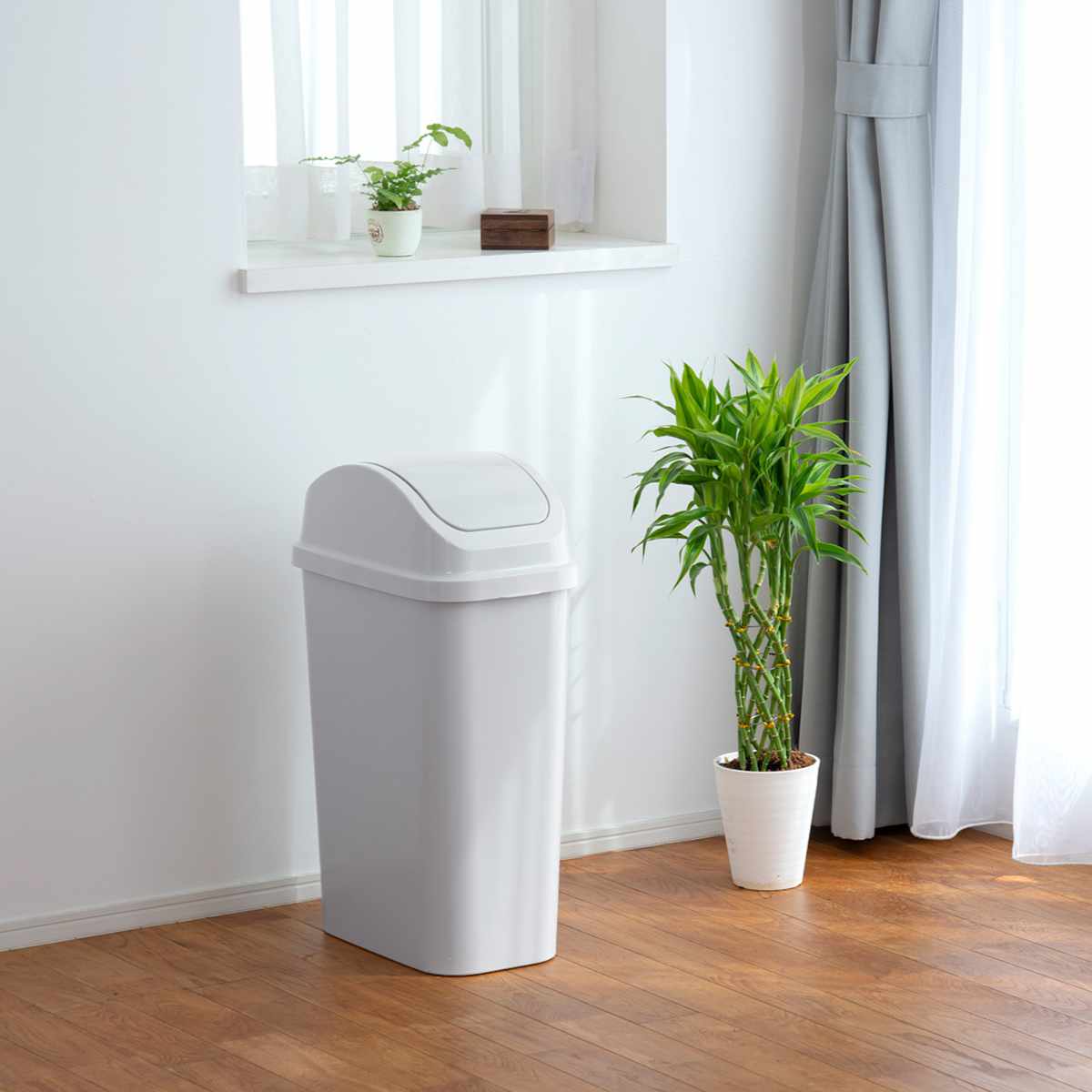 ゴミ箱 47L セパ スイング ふた付き ( ごみ箱 47リットル スイングふた 縦型 スリム 大容量 キッチン リビング くず入れ ダストボックス シンプル 無地 )