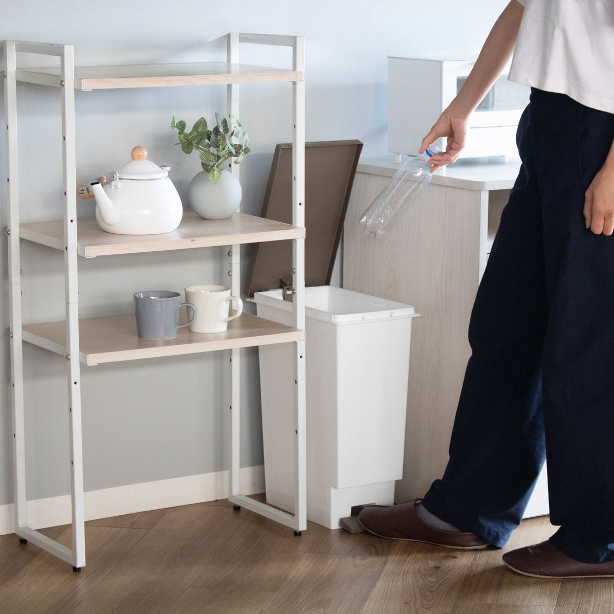 ゴミ箱 20L 同色2個セット スリムペダル ふた付き ( ごみ箱 20リットル 同色 2個 まとめ買い セット スリム ペダル キッチン 分別 ダストボックス 縦型 シンプル おしゃれ 分別ゴミ箱 蓋付き 屑入れ 屑箱 袋止め ペール ) 【ブラウン】 ブラウン