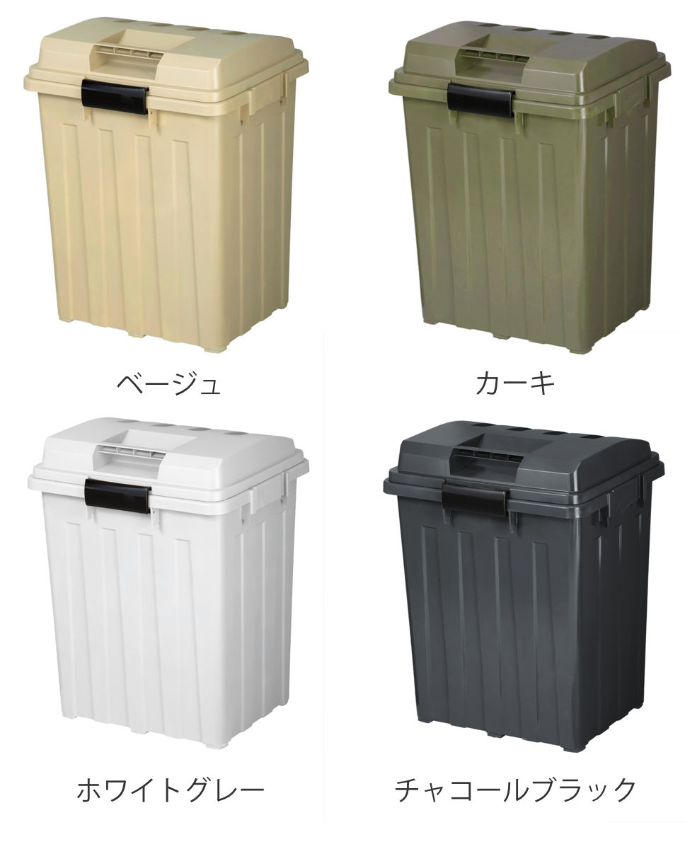 ゴミ箱 70L 屋外兼用 連結ハンドルペール ( ごみ箱 70リットル 屋外 屋内 大容量 連結可能 ハンドル 外用 大きい ふた付き シンプル おしゃれ ハンドルペール 分別 収納庫 ストッカー 収納 玄関 ) 【カーキ】 カーキ