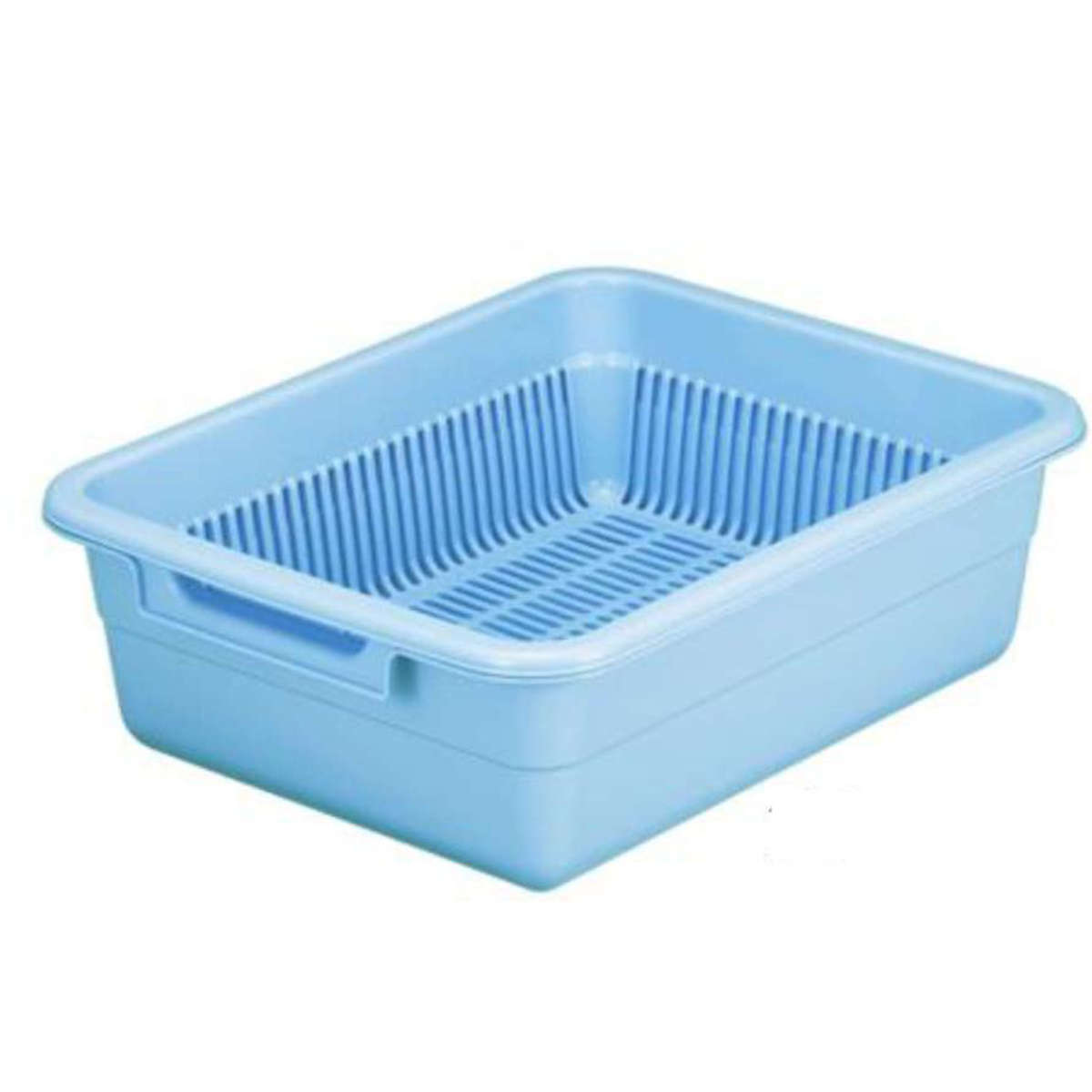 アシスト水切り No.0 B ( 大容量 水切りカゴ 水切りラック 水切りバスケット 水切りトレー ディッシュラック キッチン 収納 洗い桶 洗いおけ ) 【ブルー】 ブルー