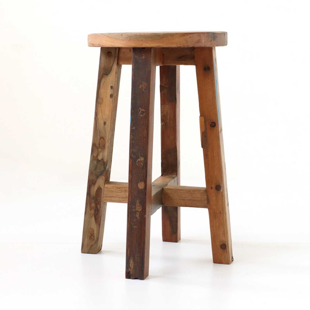 アンティーク　丸椅子　スツール　天然素材　木製品　塗　ヴィンテージ　おすすめ品