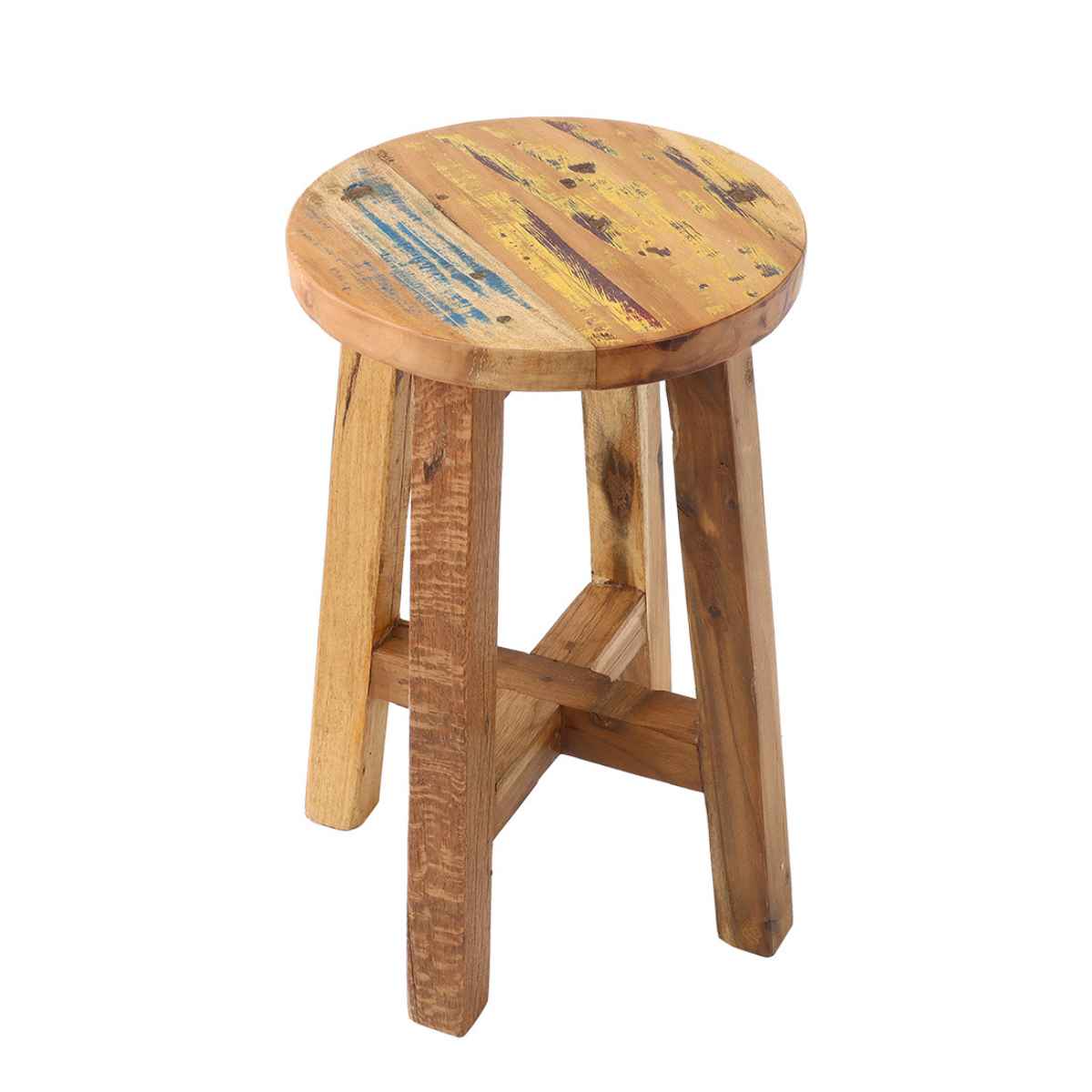 アンティーク　丸椅子　スツール　天然素材　木製品　塗　ヴィンテージ　おすすめ品床面直径…35㎝