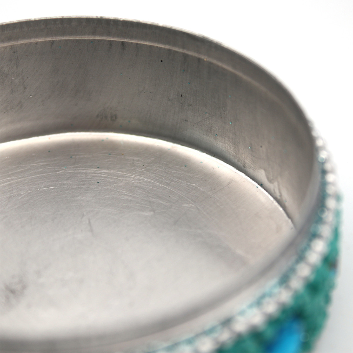 小物入れ ビーズラウンドボックス ふた付き 幅7.5×奥行7.5×高さ4.5cm ( 収納 収納ボックス ジュエリー アクセサリー ケース コンパクト アジアン雑貨 収納ケース アクセサリー収納 ディスプレイケース ビーズ 宝石箱 キラキラ ) 【ブルー】 ブルー