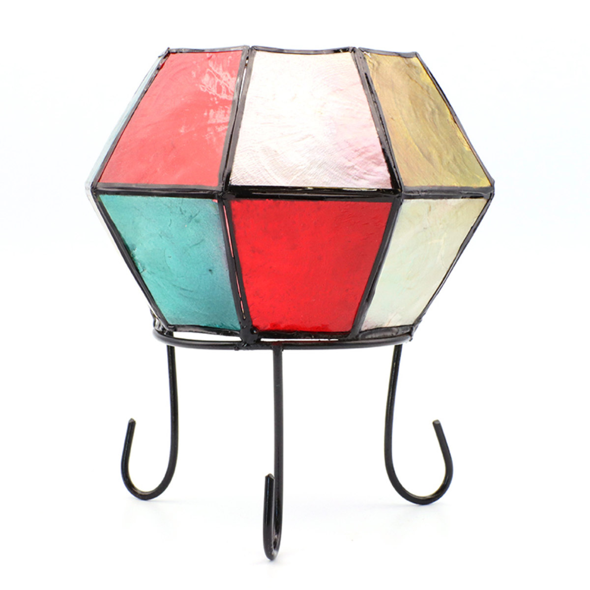 スタンドライト ボール型 カピスロータスランプ 20W ( カピスシェル 照明 卓上 ライト LED シェル E12 照明器具 カスピ貝 アジアンランプ レトロ インテリア LED対応 口金E12 電球付き おしゃれ コンセント式 )