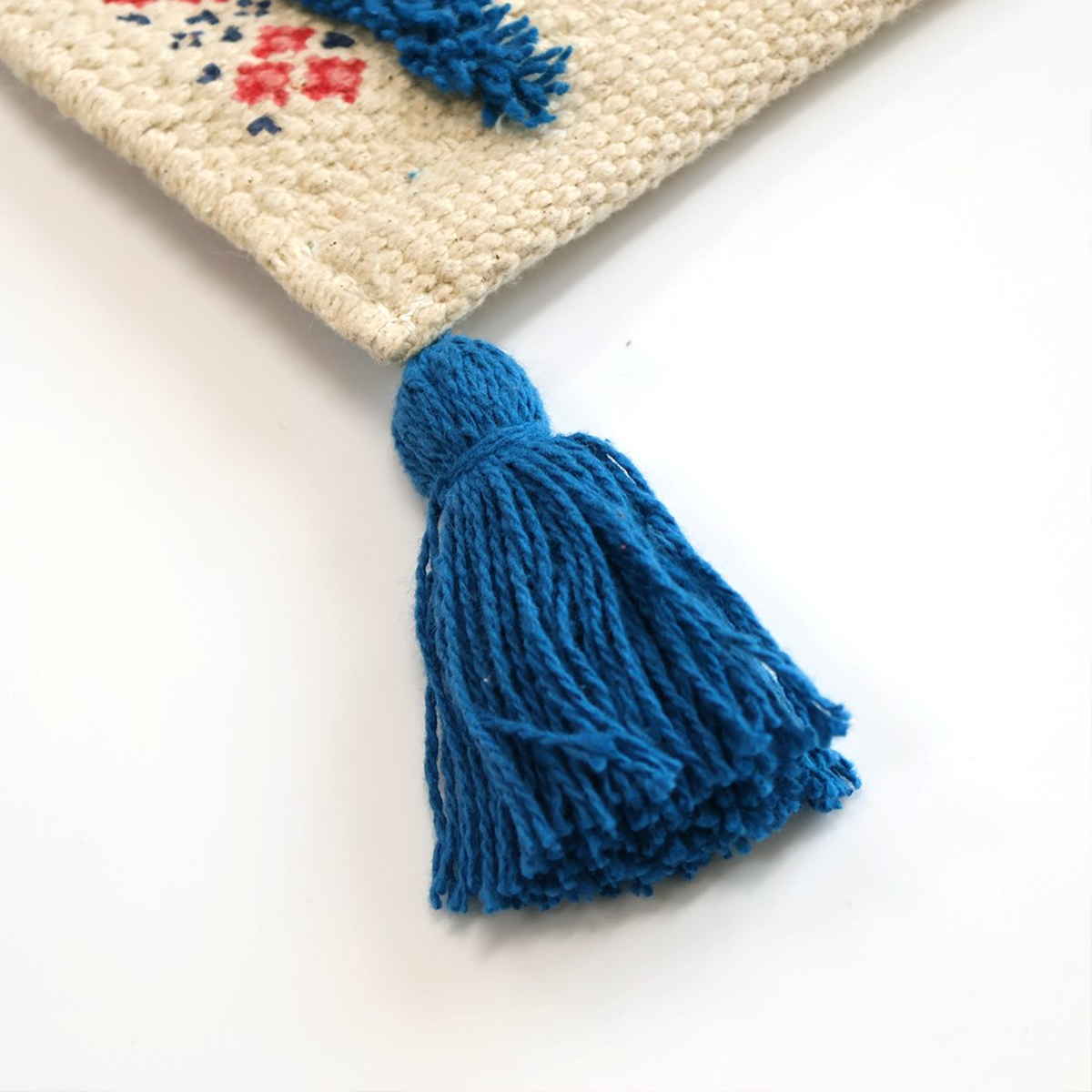 玄関マット プリント&タフトマット 40×60 屋内 ( 室内 猫 玄関 マット 花柄 ドアマット 綿 フリンジ付き 幅60cm タフティング アラベスク柄 ウェルカムマット おしゃれ インテリア ) 【ニャーベスク】 ニャーベスク