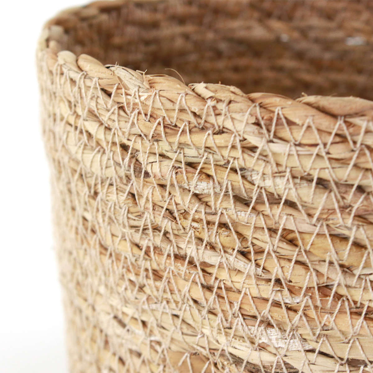 かご バスケット ナチュラルシーグラス オーバル S ( カゴ 収納 小物収納 シーグラス ハンドメイド 籠 小物ケース 収納バスケット 水草 ナチュラル 手編み 手作り )