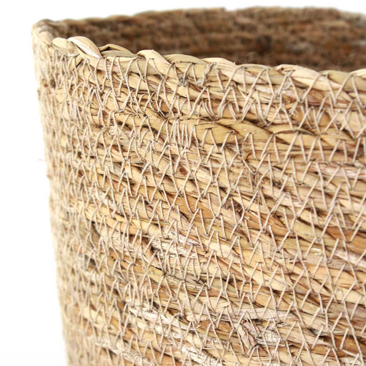 かご バスケット ナチュラルシーグラス オーバル M ( カゴ 収納 小物収納 シーグラス ハンドメイド 籠 小物ケース 収納バスケット 水草 ナチュラル 手編み 手作り )