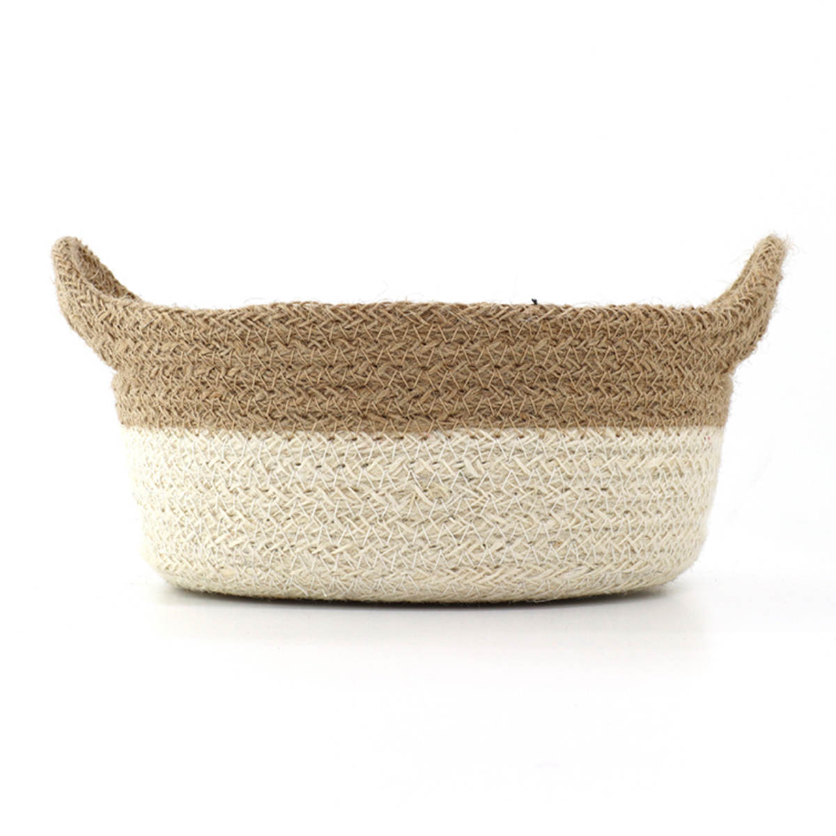 かご コニカルジュートトレイ ハンドル付き 小物入れ ( バスケット カゴ 収納 小物収納 ジュート ハンドメイド 籠 小物ケース トレー トレイ 収納バスケット 持ち手付き 麻 ナチュラル ) 【ブラック】 ブラック